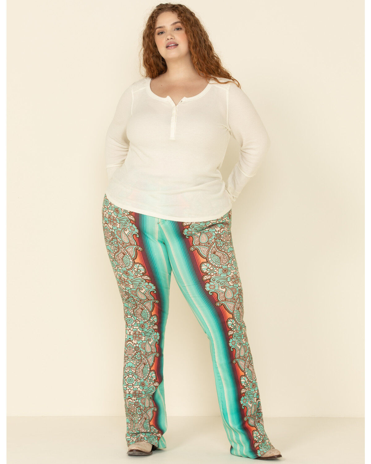 Image #1 - Ranch Dress'n Women's Durango Printed Trousers - Plus, Multi, hi-res