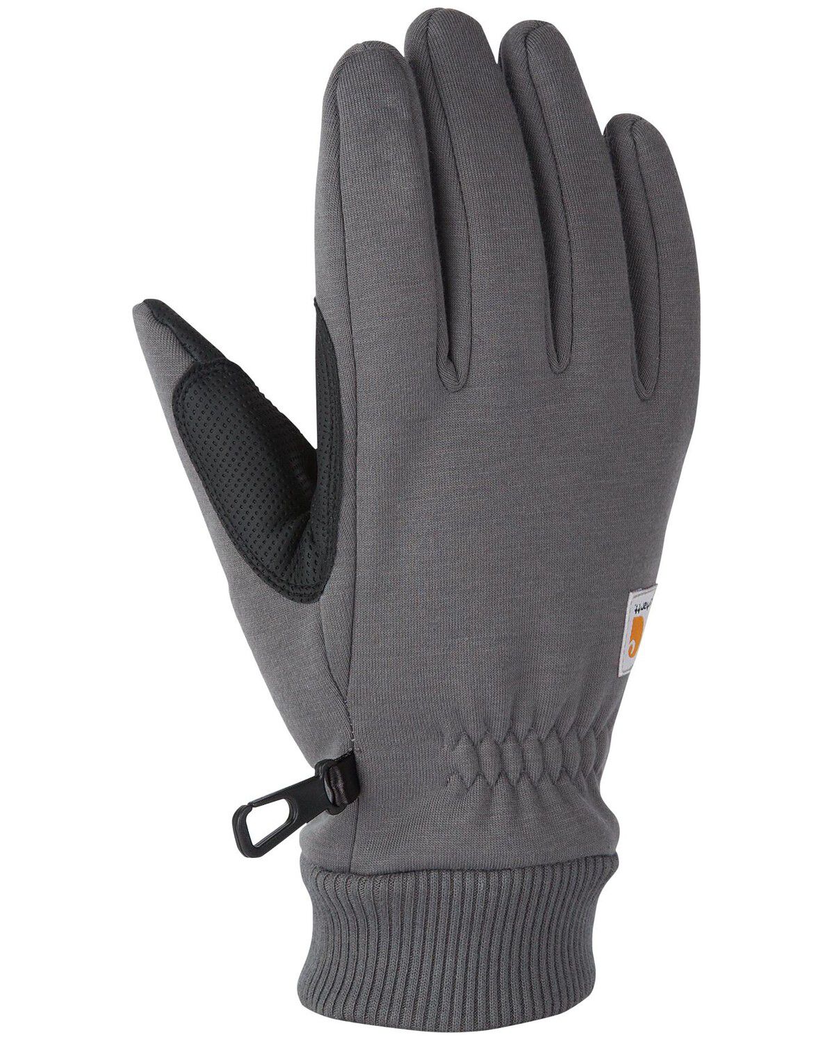 Image #1 - Carhartt Men's Wind Fighter&reg; Thermal-Lined Fleece Touch-Sensitive Knit Cuff Gloves, Grey, hi-res