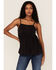 Image #1 - Cleo + Wolf Women's Babydoll Tank Top, Black, hi-res