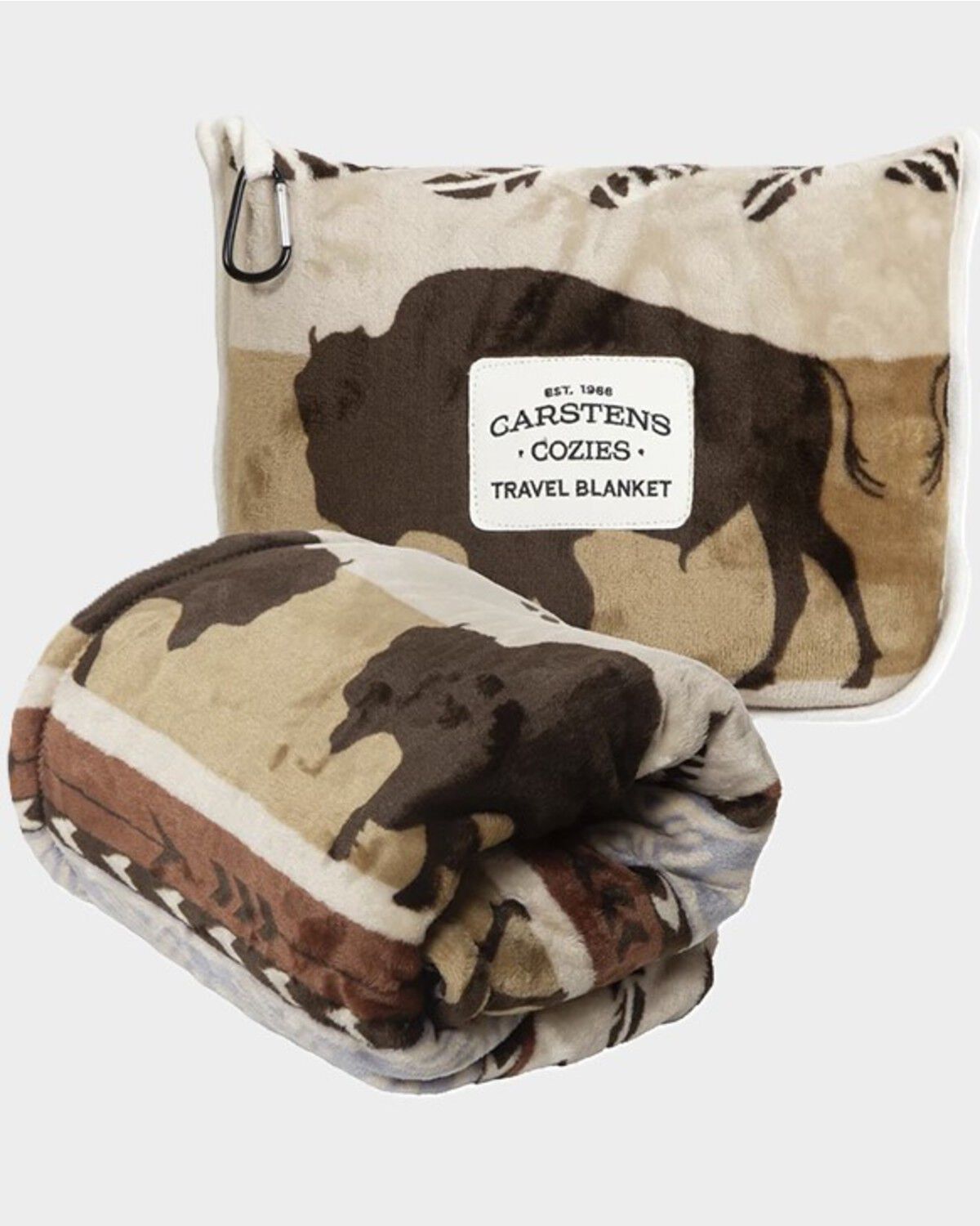 Carstens Home Buffalo Stripe Travel Blanket, Blue, hi-res