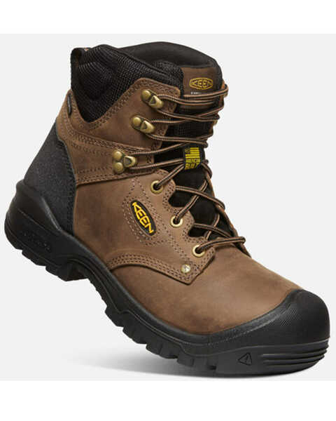 Image #1 - Keen Men's Independence 6" Waterproof Work Boots - Soft Toe, Brown, hi-res