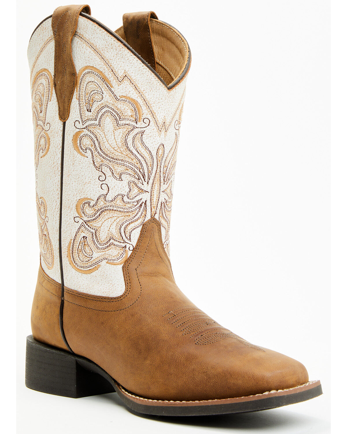 Image #1 - Shyanne Women's Flynn Western Boots - Broad Square Toe, Cream, hi-res
