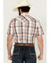 Image #4 - Cody James Men's Festive Plaid Print Short Sleeve Snap Western Shirt, Ivory, hi-res