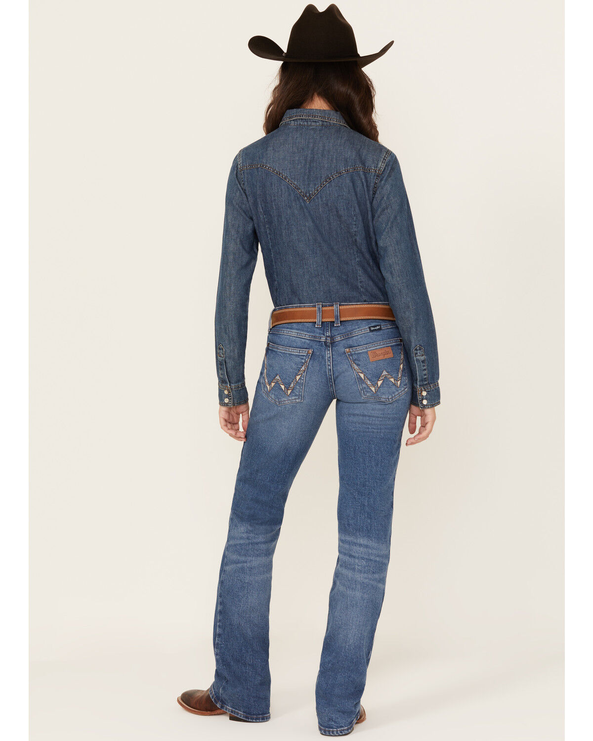 Image #1 - Wrangler Retro Women's Ella Medium Wash Low Rise Bootcut Stretch Denim Jeans, Medium Wash, hi-res