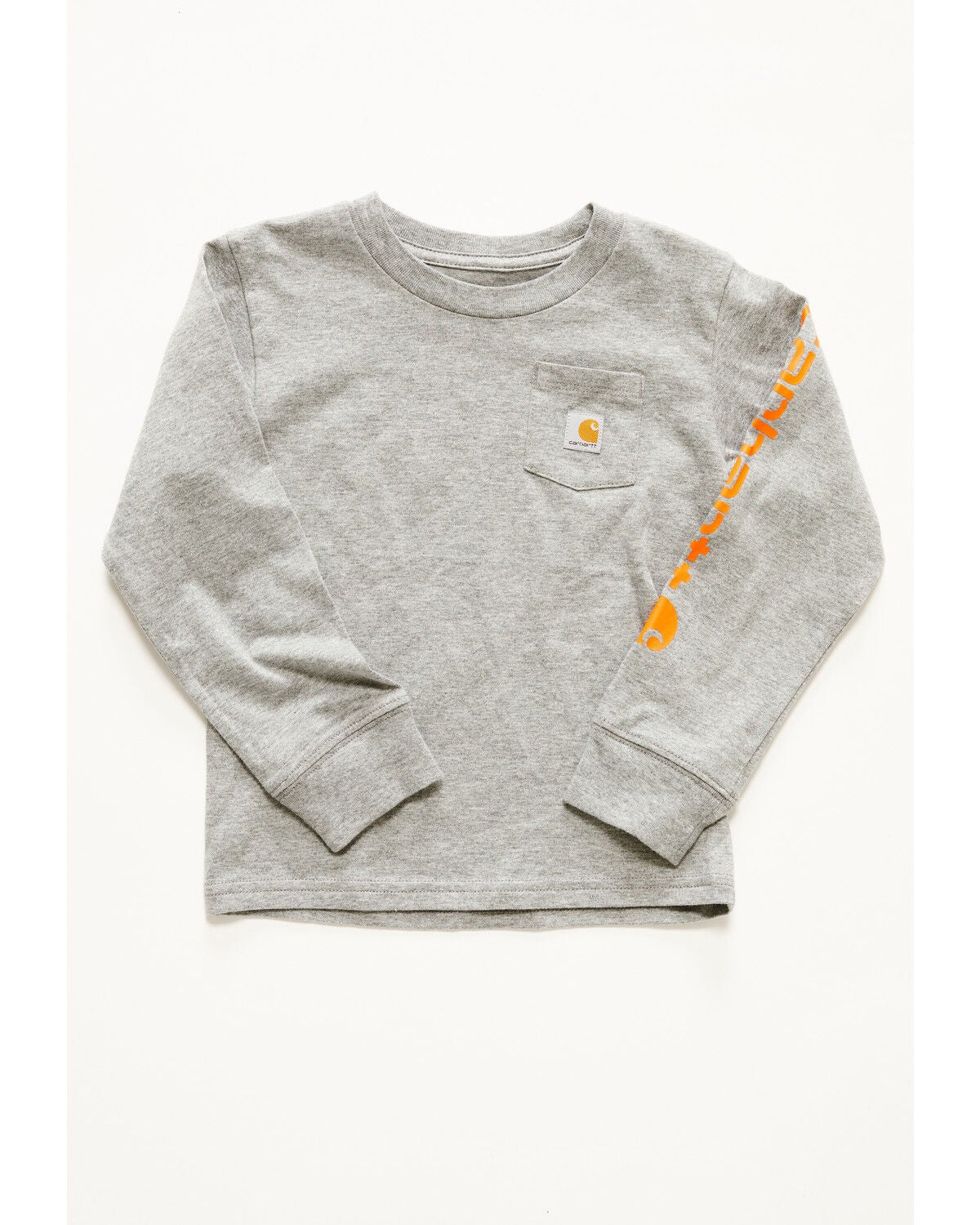 Image #1 - Carhartt Toddler Boys' Logo Long Sleeve Pocket T-Shirt, Charcoal, hi-res
