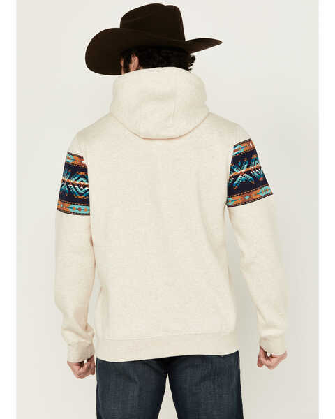 Image #4 - RANK 45® Men's Sworn Border Print Hooded Sweatshirt , Ivory, hi-res