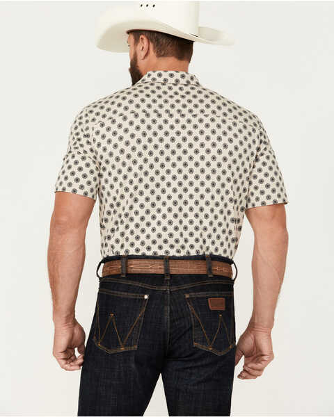 Image #4 - Ariat Men's Retro Medallion Print Short Sleeve Button-Down Stretch Western Shirt , Beige, hi-res