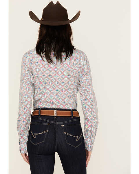 Image #4 - Cinch Women's Geo Print Long Sleeve Snap Western Shirt, Multi, hi-res
