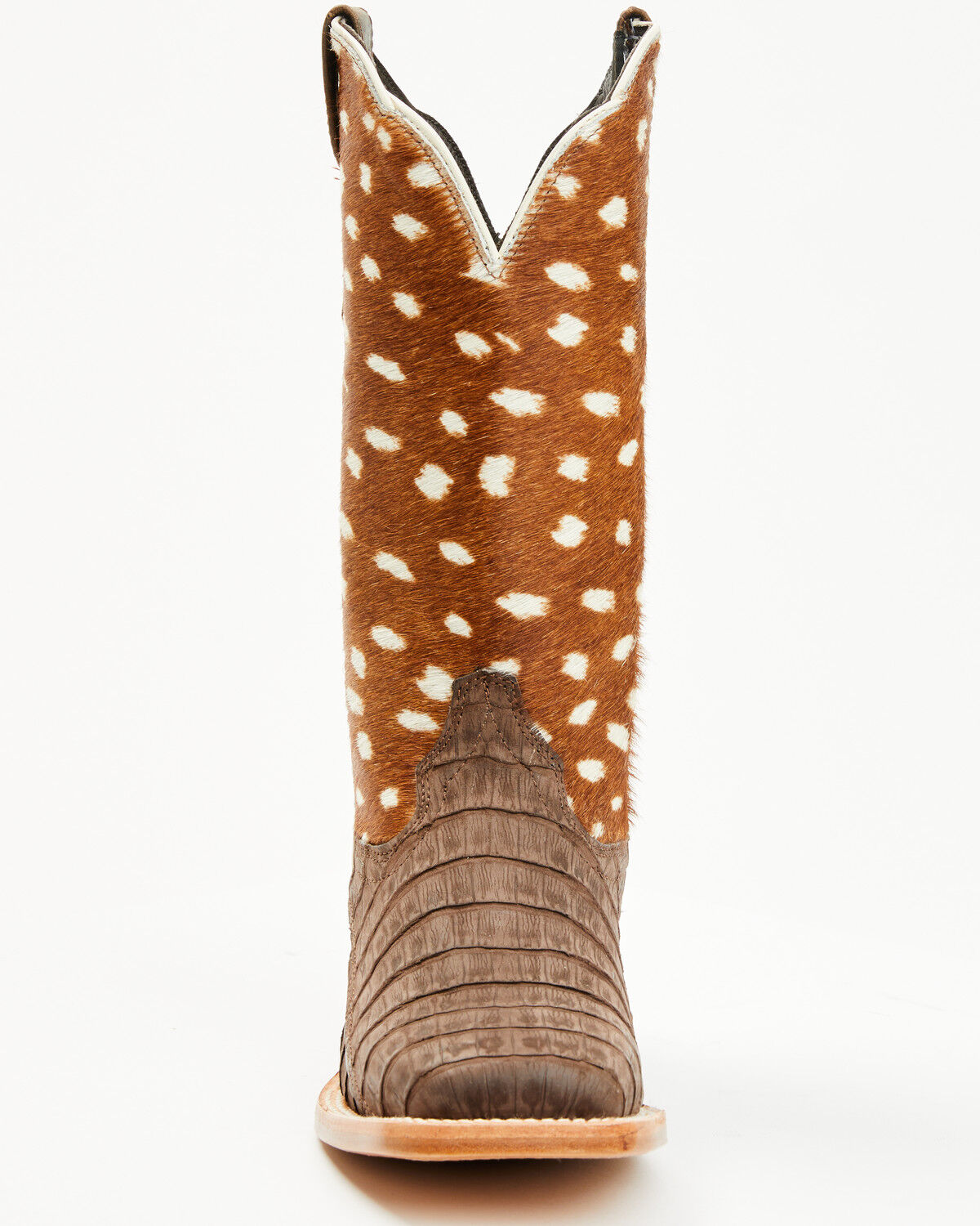 Image #4 - Ariat Women's Frontier Angelina Exotic Caiman Western Boots - Broad Square Toe, Brown, hi-res