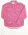 Image #1 - Shyanne Toddler Girls' Ditsy Floral Print Long Sleeve Western Pearl Snap Shirt, Fuchsia, hi-res