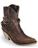 Liberty Black Women's Volcano Brass Studded Harness Booties - Pointed Toe , Brown, hi-res