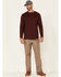 Image #2 - Hawx Men's Dark Red Original Pocket Long Sleeve Work T-Shirt, Dark Red, hi-res