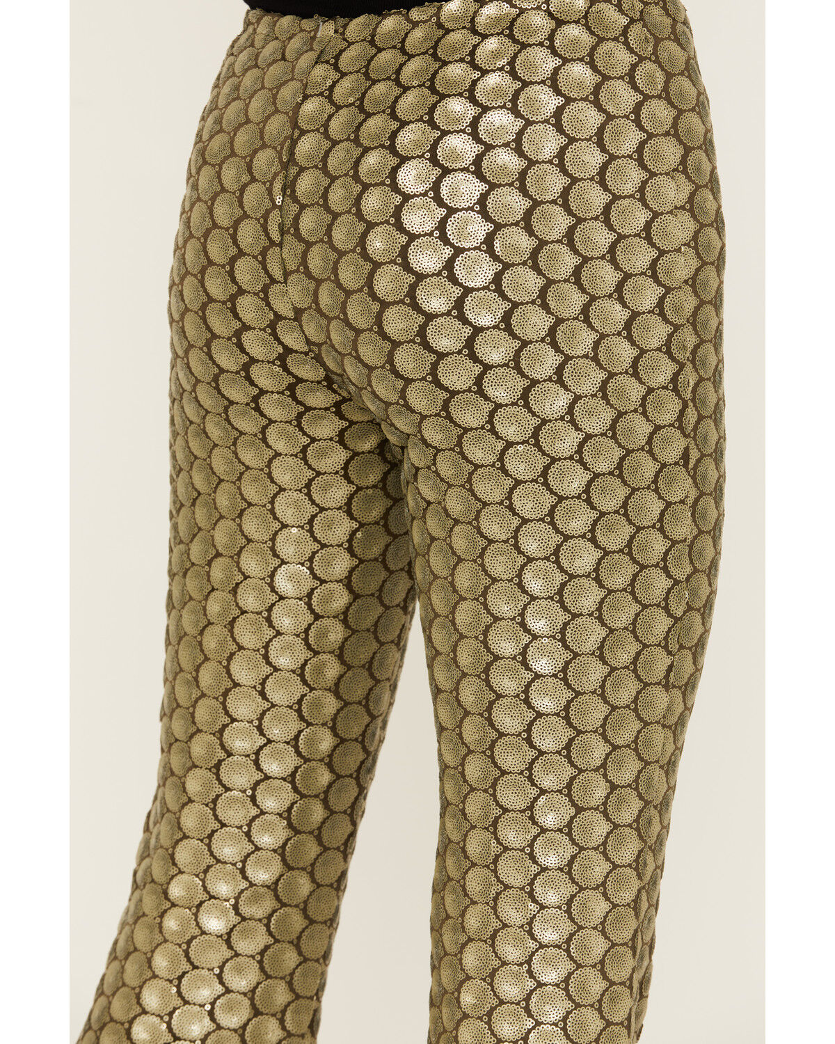 Image #4 - Free People Women's Wilder Days Sequins Flare Pants, Olive, hi-res