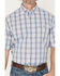 Image #3 - George Strait by Wrangler Men's Plaid Print Short Sleeve Button-Down Stretch Western Shirt, Blue, hi-res