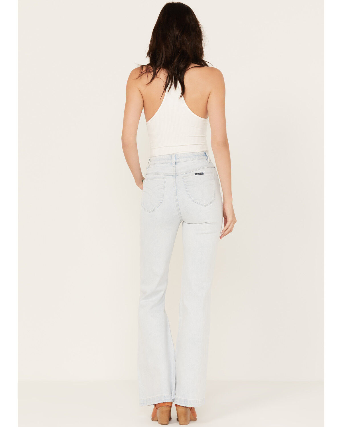 Image #3 - Rolla's Women's Light Wash High Rise Dalton East Coast Flare Jeans, Light Wash, hi-res