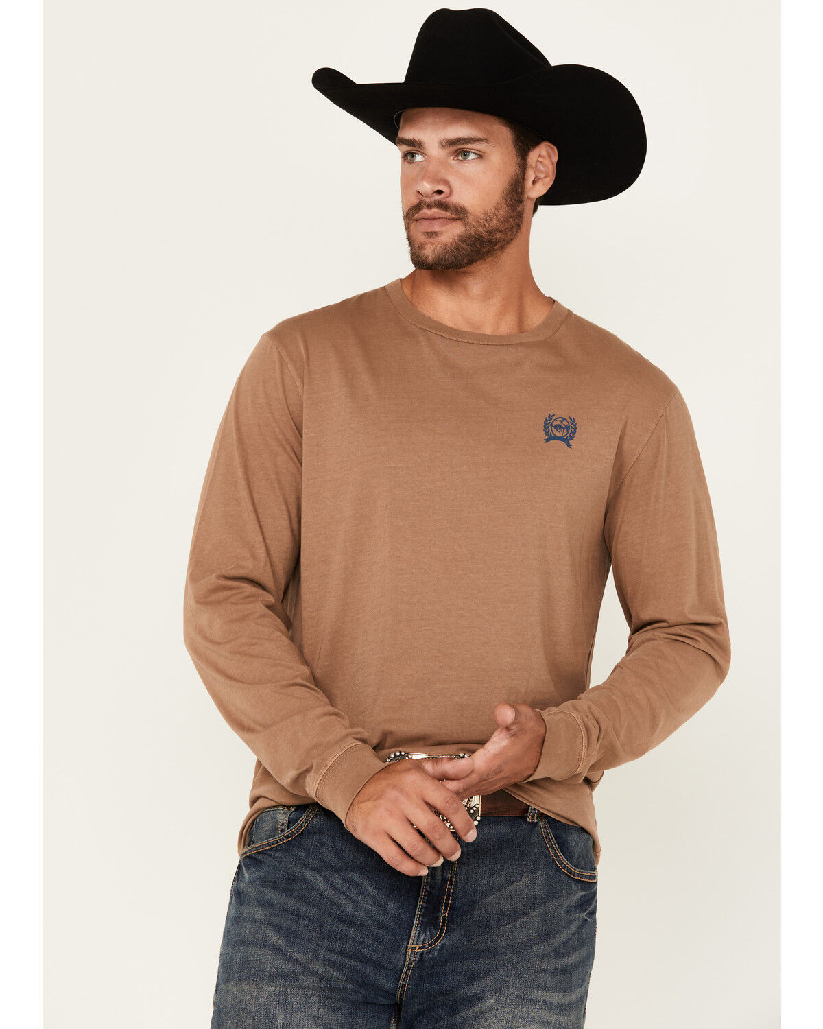 Image #2 - Cinch Men's Cowboy Long Sleeve Graphic T-Shirt, Lt Brown, hi-res