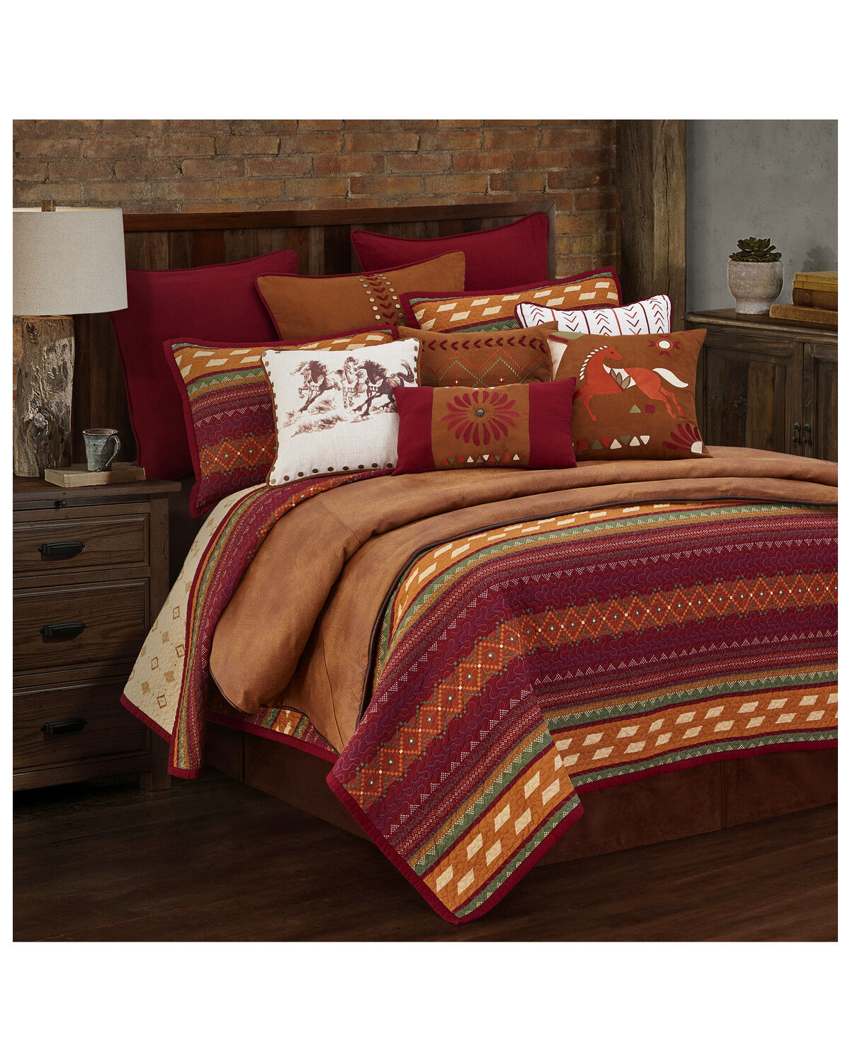 Image #1 - HiEnd Accents Full/Queen Reversible Solace Quilt Set, Red, hi-res