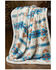 Carstens Home Wrangler Stack Rock Southwestern Faux Sherpa Throw , Blue, hi-res
