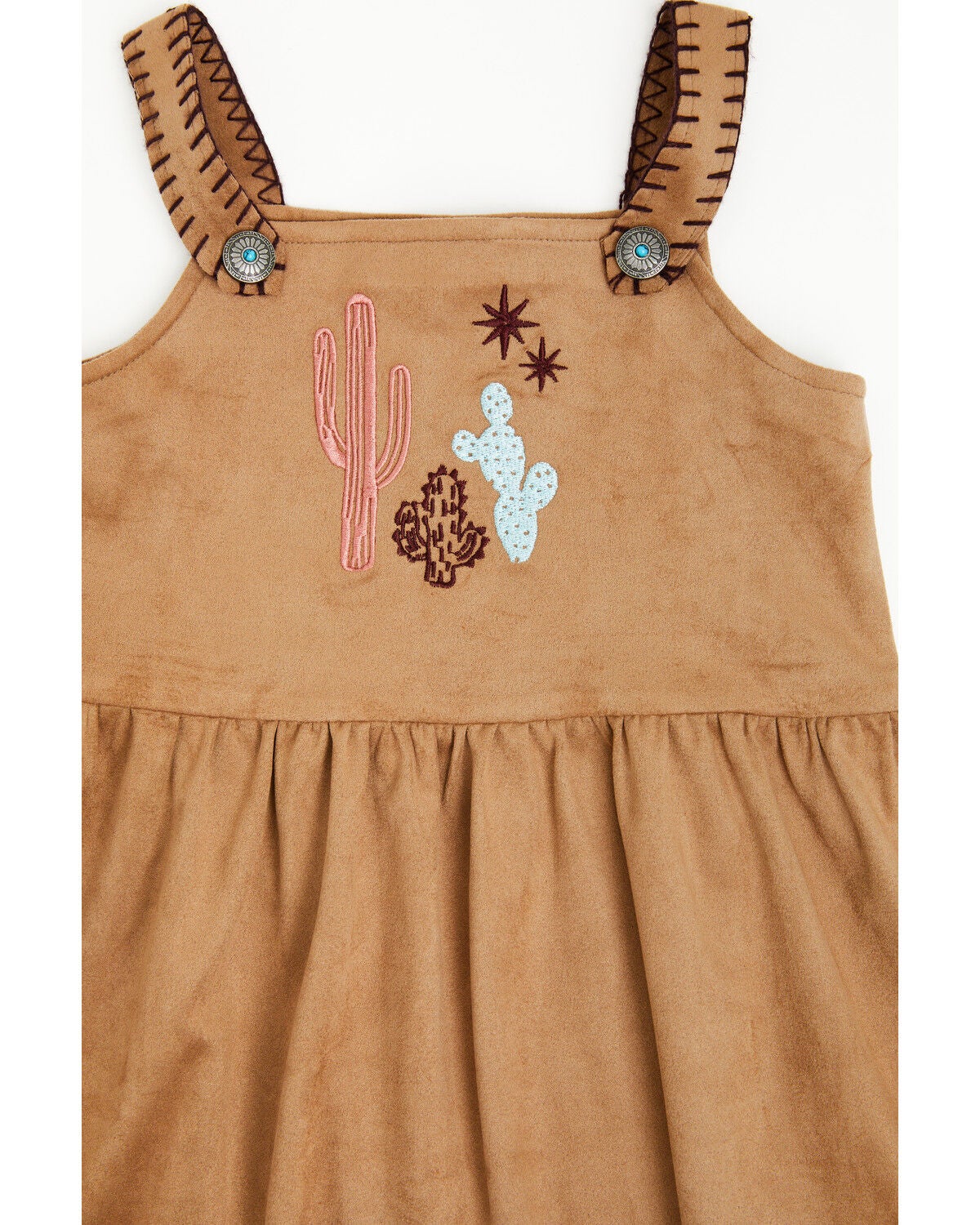 Image #2 - Shyanne Toddler Girls' Emelin Embroidered Faux Suede Skirtall, Coffee, hi-res