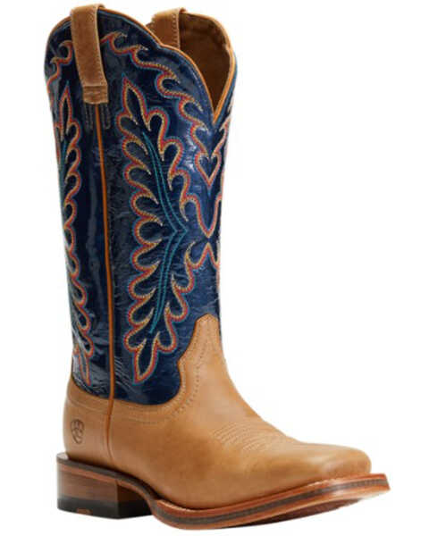 Image #1 - Ariat Women's Darbie TEK Step Performance Western Boots - Broad Square Toe , Blue, hi-res