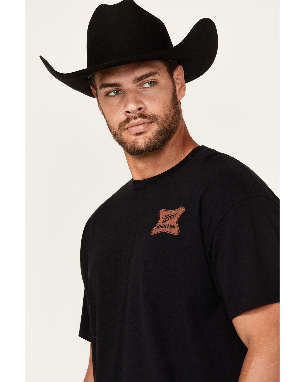 Image #3 - Miller Men's High Life Logo Short Sleeve Graphic T-Shirt, Black, hi-res