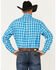 George Strait by Wrangler Men's Plaid Print Button Down Western Shirt , Blue, hi-res