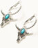 Image #2 - Shyanne Women's Steer Head and Arrow Earring Set - 3 Piece, Silver, hi-res