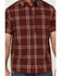 Image #3 - Brothers and Sons Men's Large Plaid Short Sleeve Button-Down Western Performance Shirt , Red, hi-res
