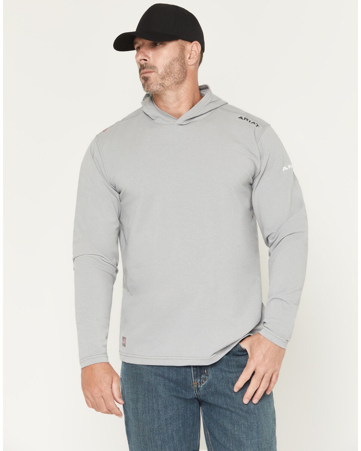 Image #1 - Ariat Men's FR Baselayer Hooded Long Sleeve Work Shirt, Heather Grey, hi-res