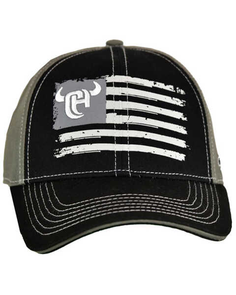 Image #1 - Cowboy Hardware Men's Printed Flag Ball Cap, Black, hi-res
