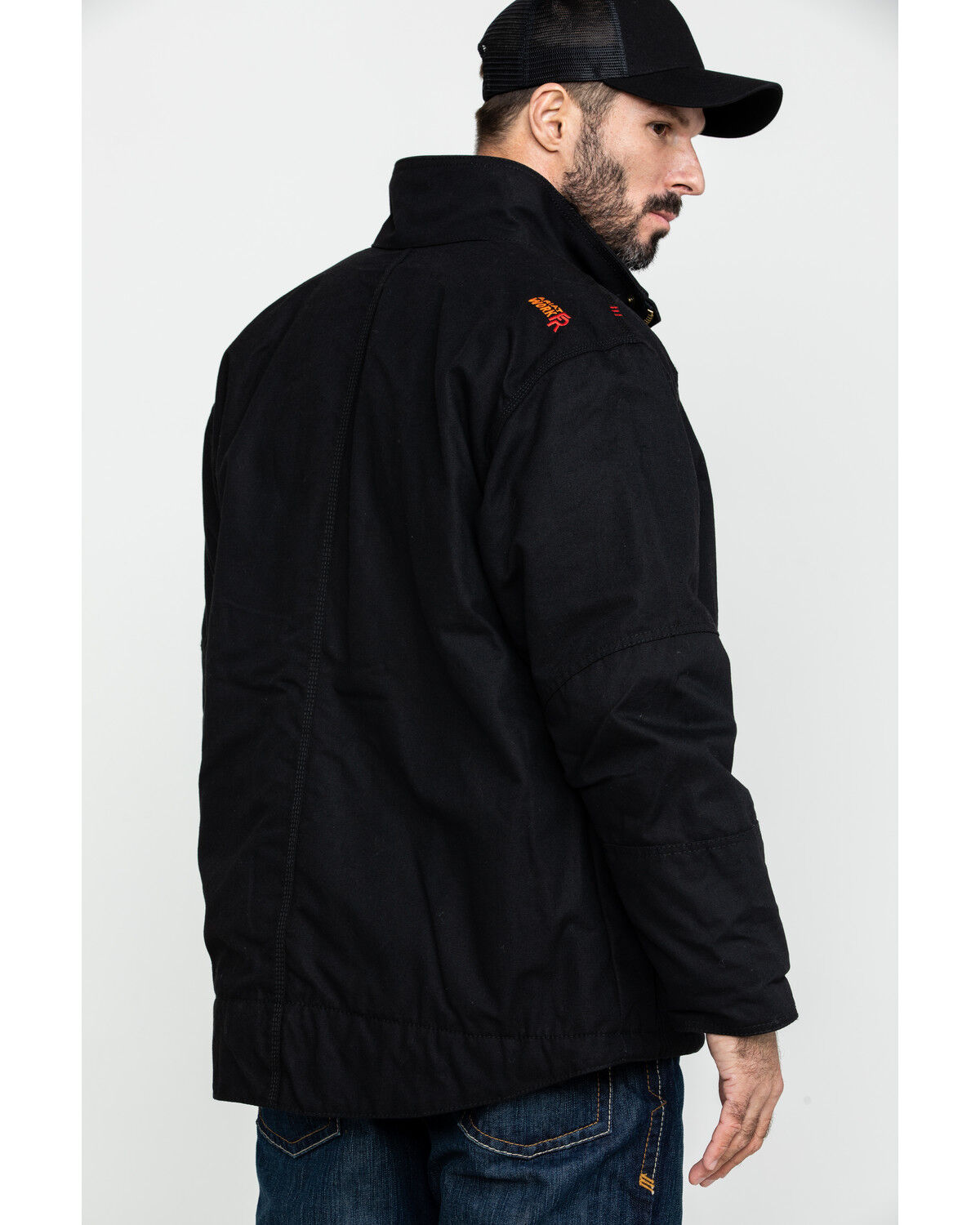 Image #2 - Ariat Men's FR Workhorse Work Jacket - Tall, Black, hi-res