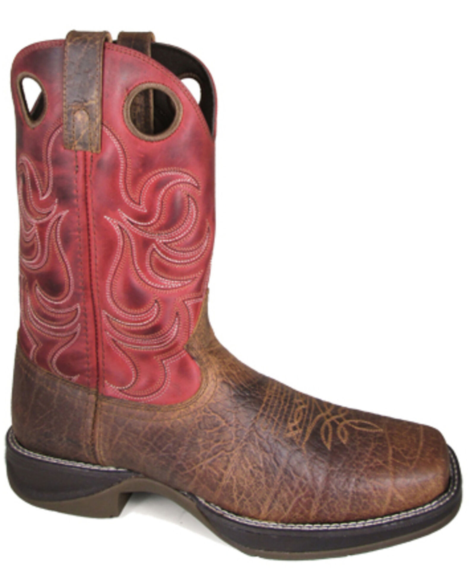 Image #1 - Smoky Mountain Men's Benton Western Boots - Broad Square Toe, Brown, hi-res