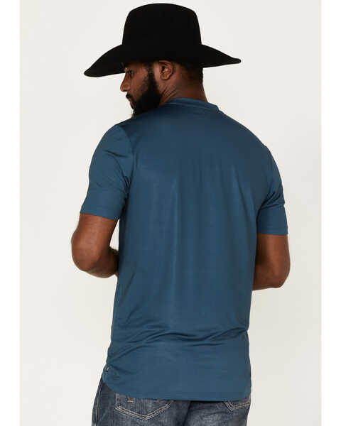 Image #4 - Kimes Ranch Men's Outlier Tech Horns Graphic Performance T-Shirt , Blue, hi-res