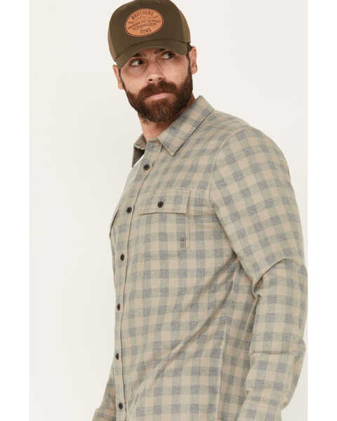Image #2 - Brothers and Sons Men's Briscoe Everyday Plaid Print Long Sleeve Button Down Flannel Shirt , Steel, hi-res