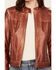 Image #3 - 26 International Women's Faux Leather Jacket, Brown, hi-res
