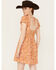 Wild Moss Women's Floral Print Dress, Mustard, hi-res