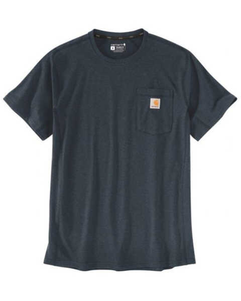Image #1 - Carhartt Men's Force Relaxed Midweight Logo Pocket Work T-Shirt, Light Blue, hi-res