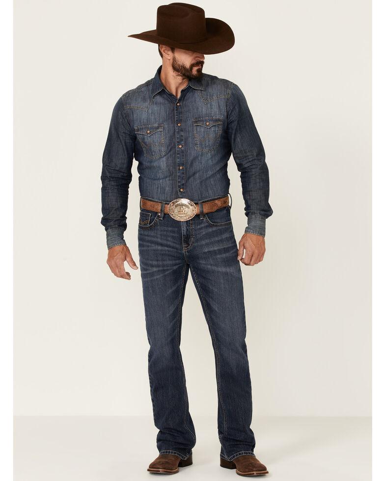 Cody James Men's Dark Wash King Fisher Stretch Slim Bootcut Jeans , Blue, hi-res