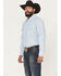 Image #2 - Ely Walker Men's Striped Print Long Sleeve Snap Western Shirt, Blue, hi-res