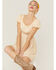 Wild Moss Women's Gingham Short Sleeve Mini Dress, Mustard, hi-res