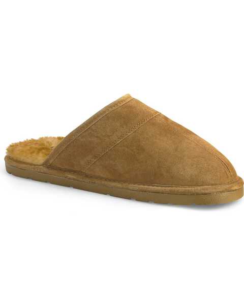 Image #1 - Lamo Footwear Men's Scuff Leather Slippers, Chestnut, hi-res