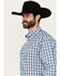 Image #2 - George Strait by Wrangler Men's Plaid Print Long Sleeve Button Down Western Shirt, Blue, hi-res