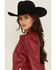 Image #2 - Scully Women's Leather Racing Jacket, Red, hi-res