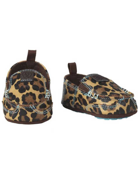 Image #1 - Ariat Infant-Girls' Lil Stomper Natalie Leopard Print Slip-On Shoes, Brown, hi-res