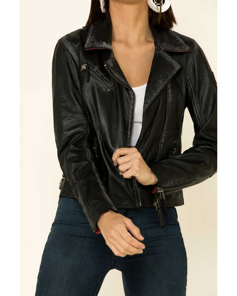 Image #5 - Mauritius Women's Christy Scatter Star Leather Jacket , Black, hi-res