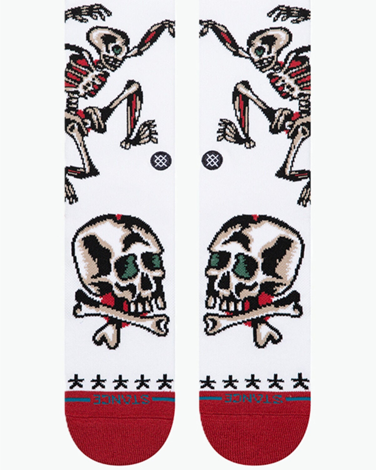 Image #2 - Stance Men's Skeleton Crew Socks, White, hi-res