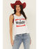 Image #1 - Wrangler Women's Logo Sleeveless Graphic Muscle Tank, White, hi-res