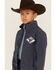 Image #2 - Cowboy Hardware Boys' Built Tough Shield Poly Shell Jacket , Steel Blue, hi-res
