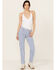 Image #1 - Wrangler Women's Sunset Medium Wash Mid Rise Straight Stretch Denim Jeans, Medium Wash, hi-res