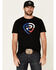 Rock & Roll Denim Men's Texas Flag Logo Graphic T-Shirt , Black, hi-res